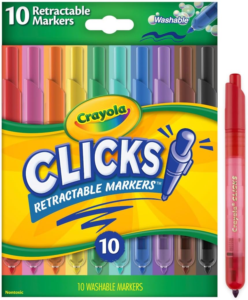 Crayola Clicks Retractable Tip Marker Set for Kids