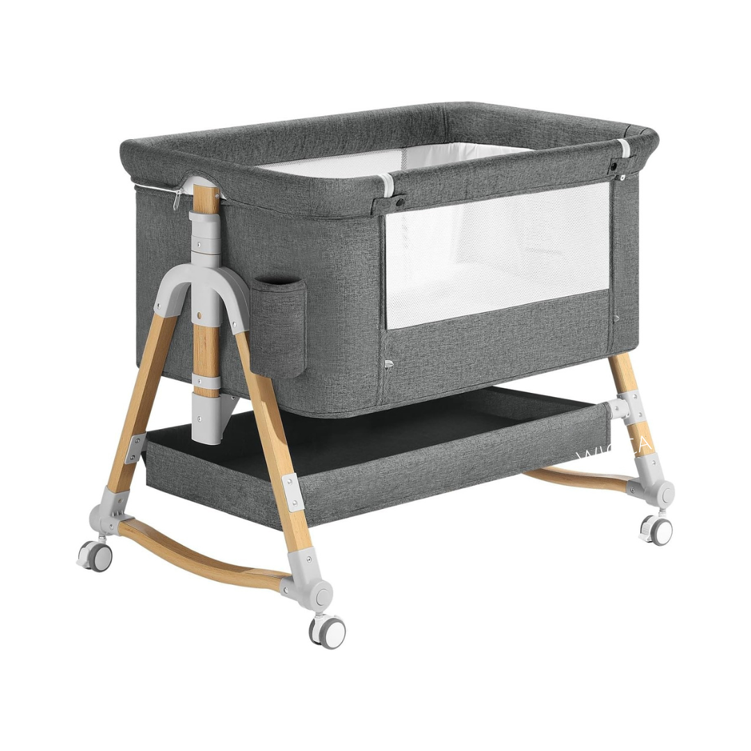 WICCA 3-in-1 Baby Bassinet | Bedside Sleeper & Rocking Crib