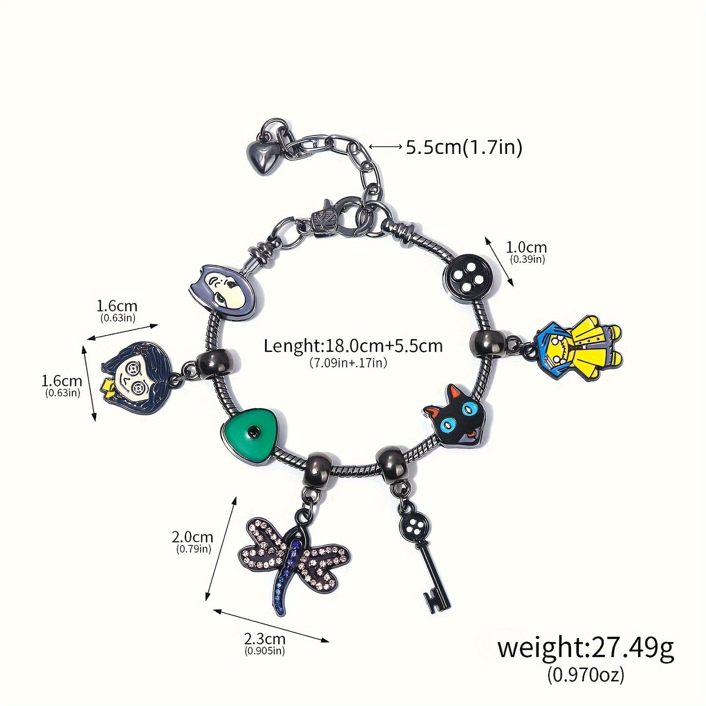 "Coraline" Charm Bracelet